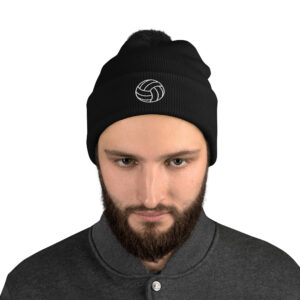 Embroidered Pom-Pom Beanie
